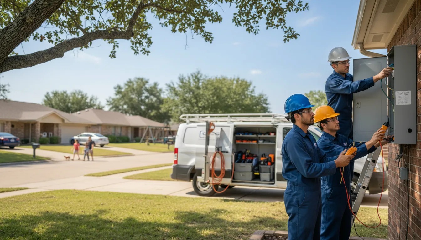 Certified electrician providing emergency electrical services in Estelline, TX
